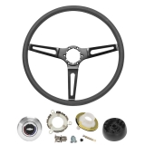 1969-1970 Nova Black Comfort Grip Sport Steering Wheel Kit, Black Powdercoat, Tilt Steering Image