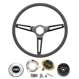 1967-1968 Camaro Black Powdercoated Comfort Grip Sport Steering Wheel Kit with SS Emblem Image