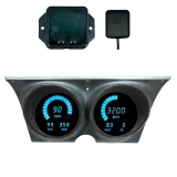 1967-1968 Camaro LED Digital Replacement Gauge Panel With GPS Teal LED Image