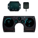 1982-1990 Camaro LED Digital Replacement Gauge Panel With GPS Teal LED Image