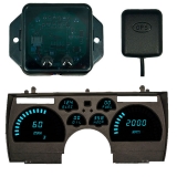 1991-1992 Camaro LED Digital Replacement Gauge Panel With GPS Teal LED Image