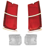 1966 El Camino Tail and Reverse Lamp Lens Kit 4pc Image