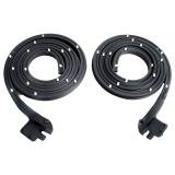 1966-1967 Chevelle Molded Rear Door Seal Weatherstrip With Clips, 4 Door Coupe Image