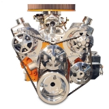 1967-2002 Camaro Small Block V-Drive Kit W/Billet Power Steering Reservoir Raw Machined Finish Image