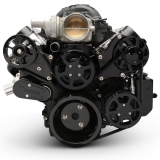 EMS LS Series Raven S-Drive Plus 8Rib Serpentine System, No AC, Billet PS Res, Gloss Black Anodized Image