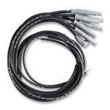 1962-1979 Nova MSD Black Super Conductor Spark Plug Wire Set, Multi-Angle Plug, HEI Cap Image