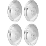 1964-1977 El Camino 4 Piece Chrome Police Style Rally Wheel Cap Set with Bow Tie Image