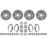 1964-1977 Chevelle Rally Wheel Kit 15 X 7 Kit With Chevrolet Motor Division Flat Caps Image