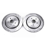 2016-2021 Camaro Rear Evolution Drilled & Slotted Rotors - Pair Image