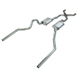 1964-1972 Chevelle Pypes High Tuck Exhaust System 2.5 Inch X-Pipe No Mufflers Stainless Image