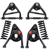 1973-1977 Chevelle Tubular Control Arm Kit, Big Block, Black, With 2 Inch Lowering Springs Image