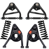 1973-1977 Chevelle Tubular Control Arm Kit, Small Block, Black, With 2 Inch Lowering Springs Image