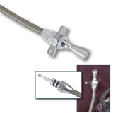 Lokar 1964-1977 El Camino TH350 TH400 Braided Stainless Firewall Mounted Transmission Dipstick Image