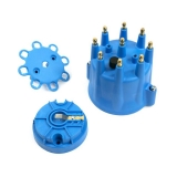 1964-1977 Chevelle V8 Pro Series Distributor Cap and Rotor Kit with Male Wire Connections, Blue Image
