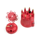 1978-1883 Malibu V8 Pro Series Distributor Cap and Rotor Kit with Male Wire Connections, Red Image