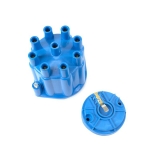1962-1979 Nova V8 Pro Series Distributor Cap and Rotor Kit with Female Wire Connections, Blue Image