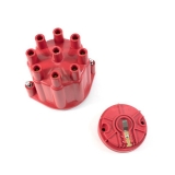 1964-1977 Chevelle V8 Pro Series Distributor Cap and Rotor Kit with Female Wire Connections, Red Image