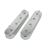 1962-1979 Nova Fabricated Aluminum LS Valve Covers with Coil Mounts, Clear Anodized Image