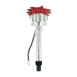 1964-1977 Chevelle V8 Low-Profile Pro Billet Distributor with Crab Cap, Red Cap Image