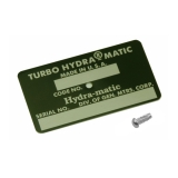 1968 El Camino Turbo HydraMatic Transmission ID Tag, Dark Olive Green Image