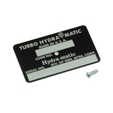1970 El Camino Turbo HydraMatic Transmission ID Tag, Black Image