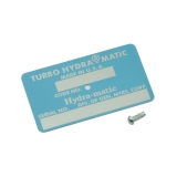 1971 El Camino Turbo HydraMatic Transmission ID Tag, Light Blue Image