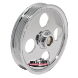 Tuff Stuff Type II Power Steering Pulley for 19mm Shaft, 6 Groove, Chrome Image