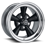 US Wheel Series 483 13x7 Black&Chrome Supreme, 5x4.5&4.75&5 Bolt Pattern, 3.5 BS, -13 Offset Image