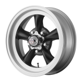 American Racing Torq Thrust D 1-Piece Wheel, 15x7 Satin Black with Machined Silver Lip Image