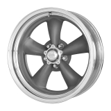 American Racing Classic Torq Thrust 2 1-Piece Wheel, 14x6 Grey with Machined Lip Image