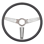 Product 1969-1970 Chevrolet Black Comfort Grip Sport Steering Wheel Silver Spokes With 2 Slots Image