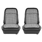 Product 1969 Chevrolet Houndstooth Bucket Seat Covers, Black Image