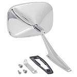 Product 1969-1972 Chevrolet Outer Door Mirror; Chrome; Ribbed; w/Hardware; RH Passenger Side Image